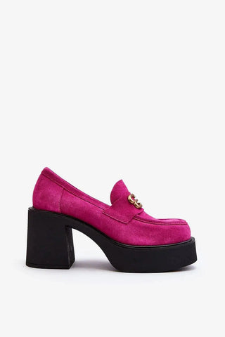 Step in style Women's heeled semi-boots with an upper made of eco-suede