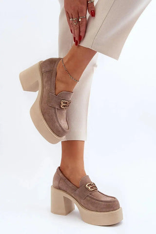 Step in style Women's heeled semi-boots with an upper made of eco-suede