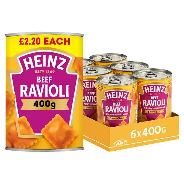 Heinz Beef Ravioli in Tomato Sauce PMP 400g (Case of 6)