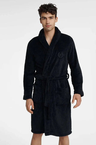 Henderson black men's bathrobe