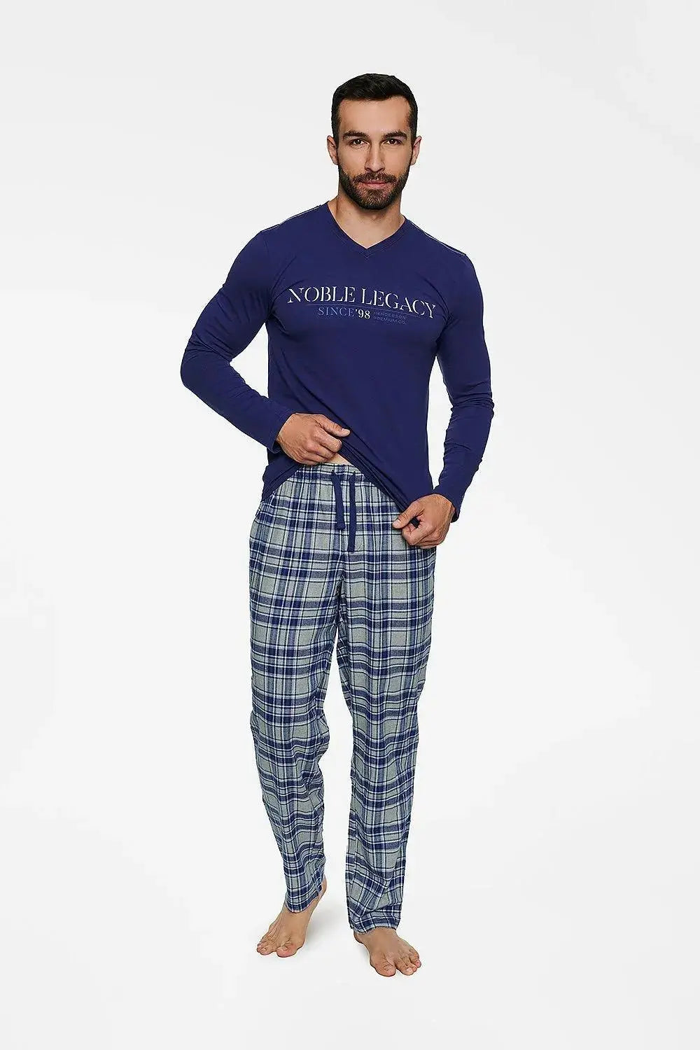 Henderson long-sleeve blouse and long pants men's pajamas