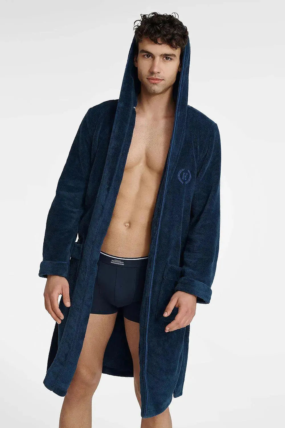 Henderson navy blue men's bathrobe