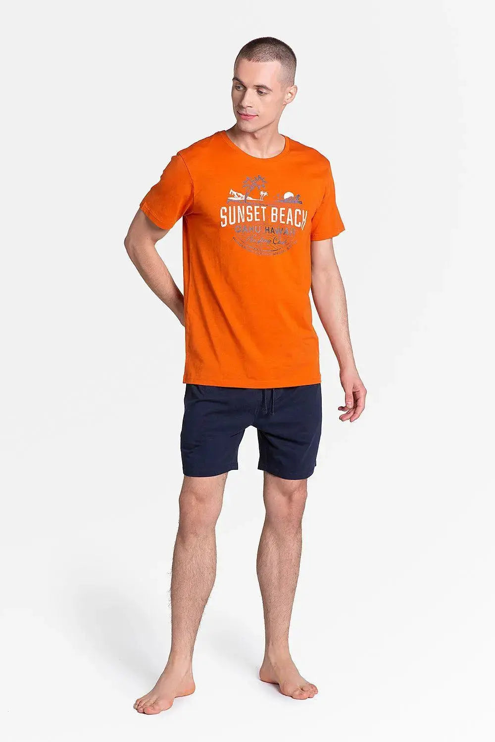 Henderson smooth, navy blue shorts led pyjamas