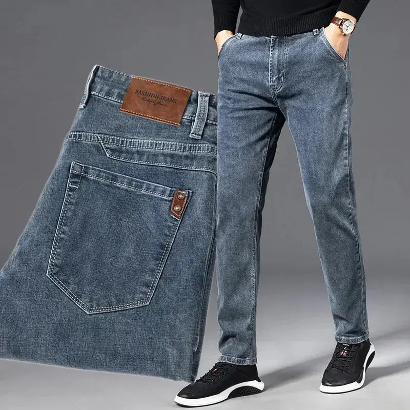 ICPANS Men's Classic Stretch Denim Jeans – Vintage Black, Regular Fit (Sizes 29-40)