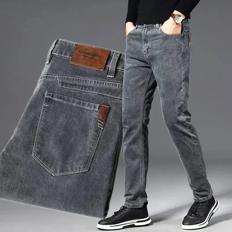 ICPANS Men's Classic Stretch Denim Jeans – Vintage Black, Regular Fit (Sizes 29-40)