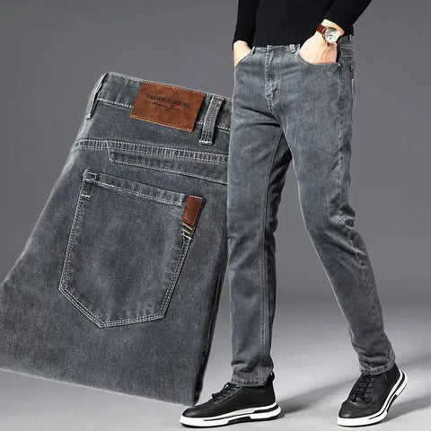 ICPANS Men's Classic Stretch Denim Jeans – Vintage Black, Regular Fit (Sizes 29-40)