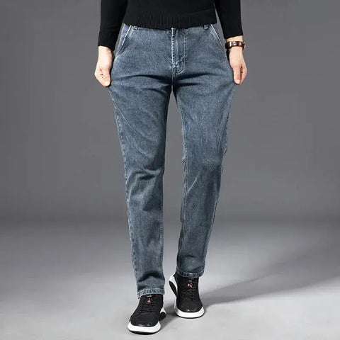 ICPANS Men's Classic Stretch Denim Jeans – Vintage Black, Regular Fit (Sizes 29-40)