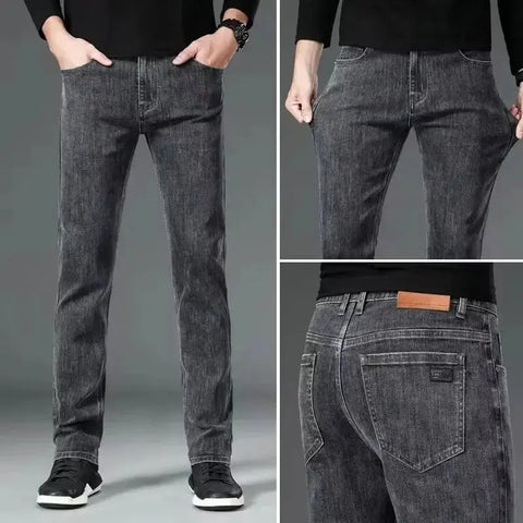 ICPANS Men's Classic Stretch Denim Jeans – Vintage Black, Regular Fit (Sizes 29-40)