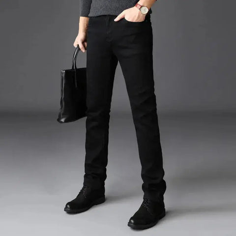 ICPANS Men's Classic Stretch Denim Jeans – Vintage Black, Regular Fit (Sizes 29-40)