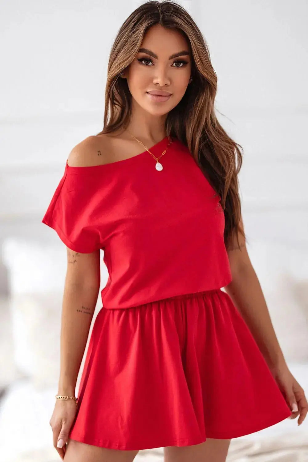 IVON t-shirt and flared shorts womens pajamas