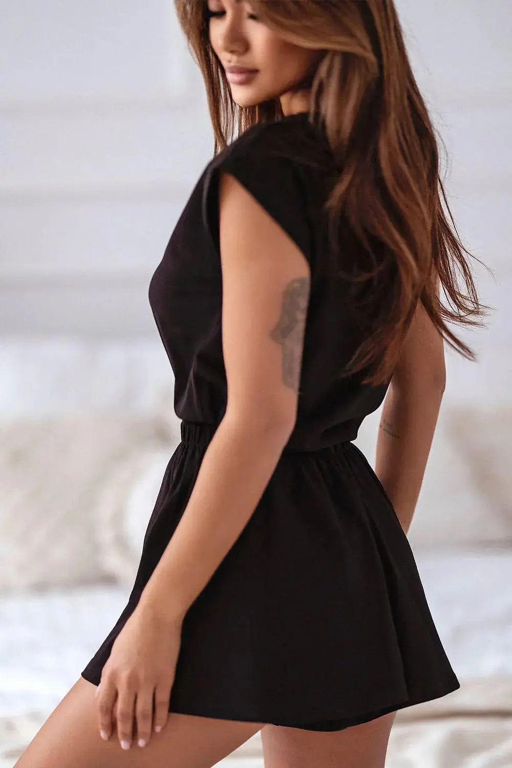 IVON t-shirt and flared shorts womens pajamas