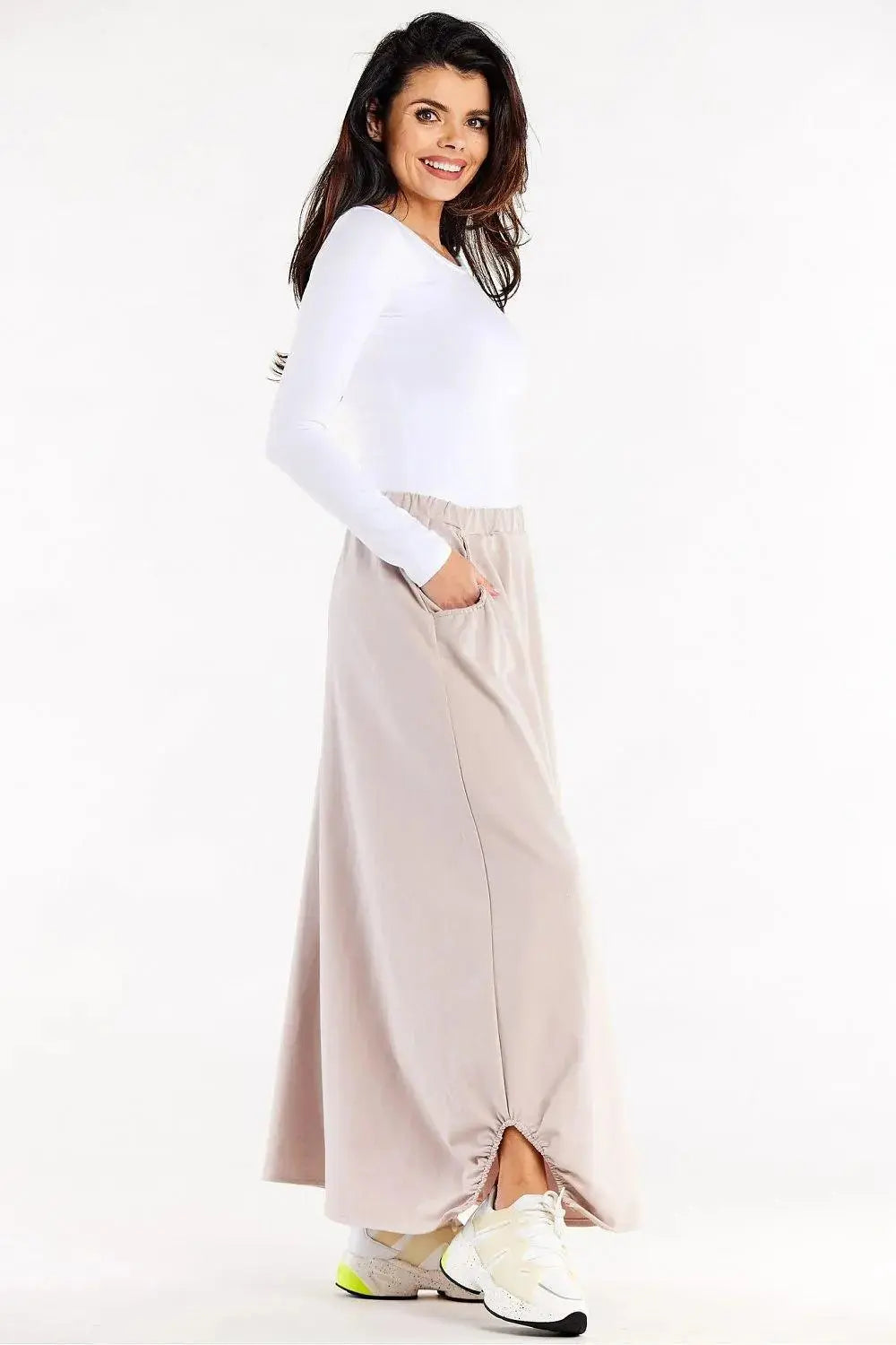 Infinite You elastic waist band long skirt