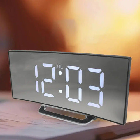 Intelligent Electric Alarm Clock USB Charging Rectangle Table Clock Multi-function 12/24 Hours Living Room Bedroom Dorm Clock