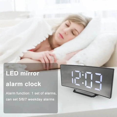 Intelligent Electric Alarm Clock USB Charging Rectangle Table Clock Multi-function 12/24 Hours Living Room Bedroom Dorm Clock