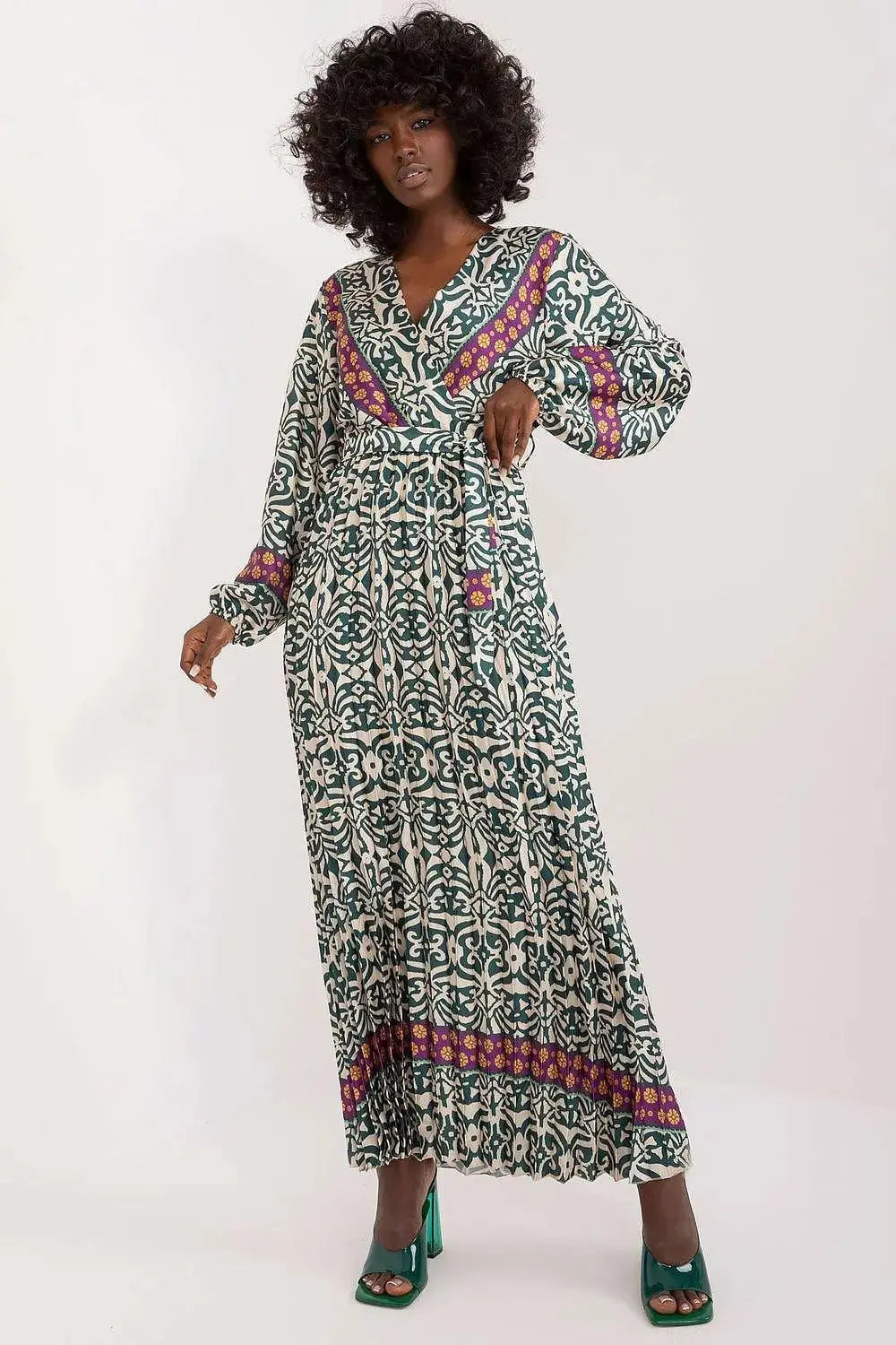 Italy Moda Colorful Print Maxi Dress