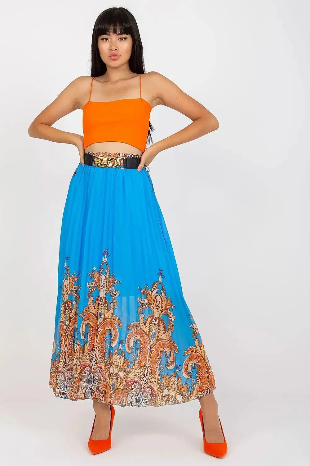 Italy Moda comfortable elastic waistband long skirt