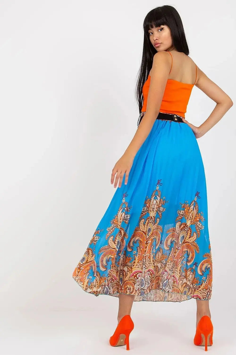 Italy Moda comfortable elastic waistband long skirt