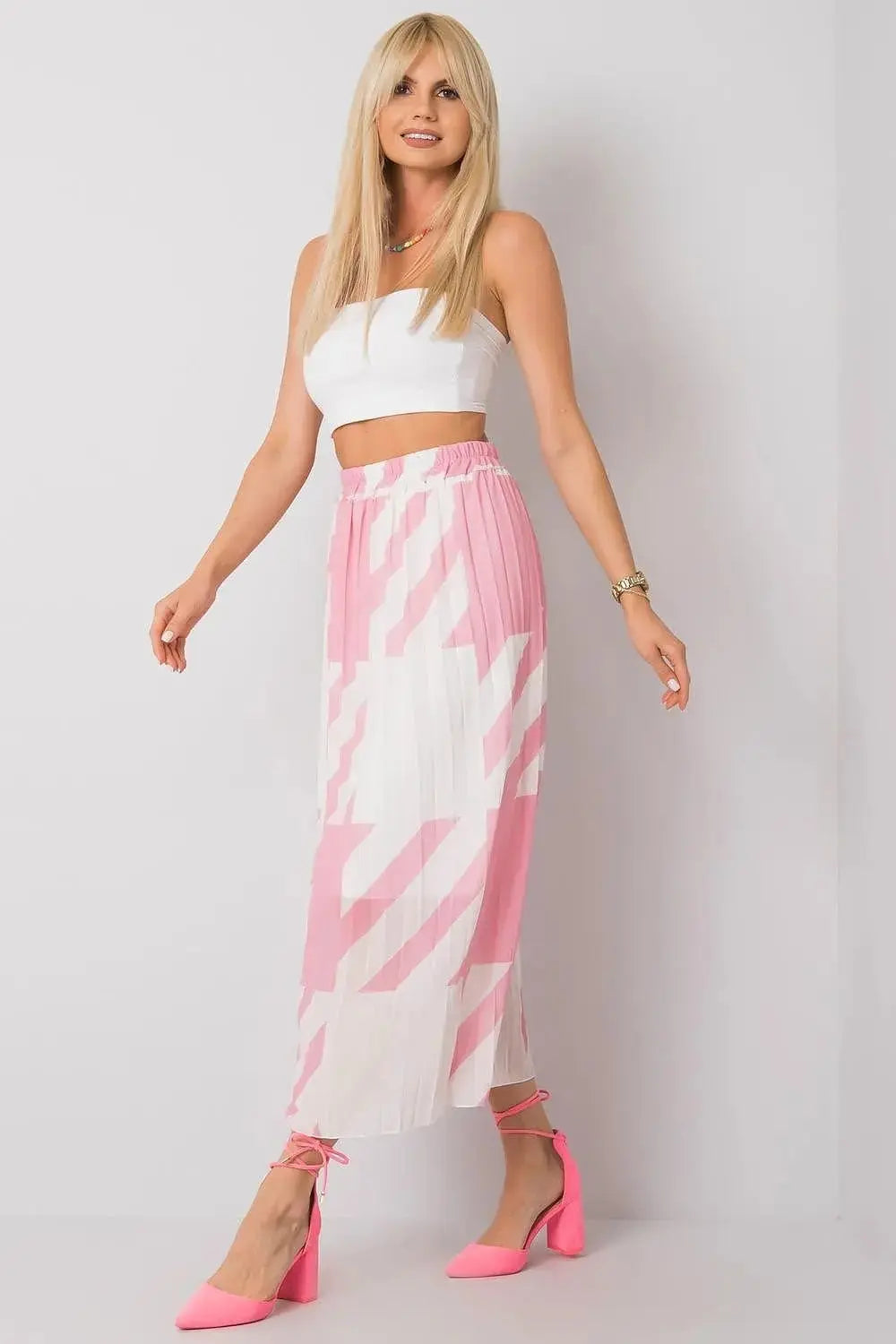 Italy Moda elastic waistband pleated skirt