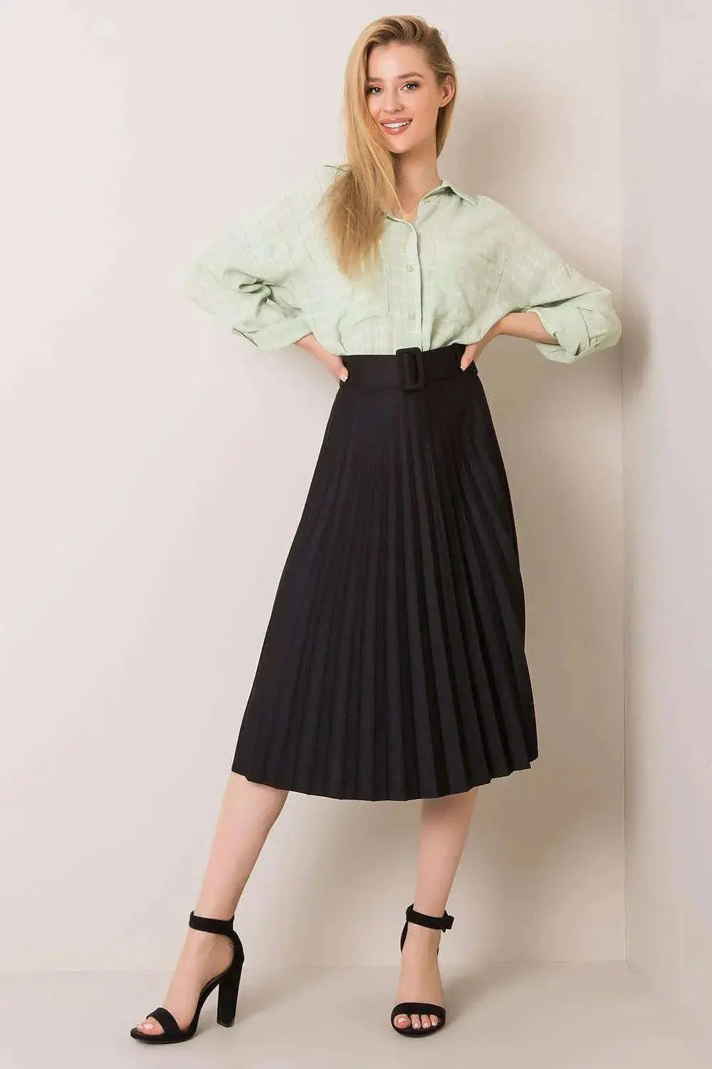 Italy Moda elastic waistband pleated skirt