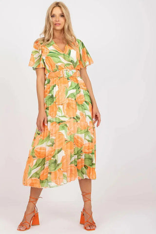 Italy Moda summer daydress with short sleeves in the form of frills