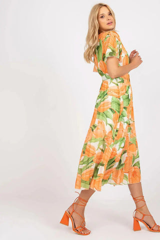 Italy Moda summer daydress with short sleeves in the form of frills