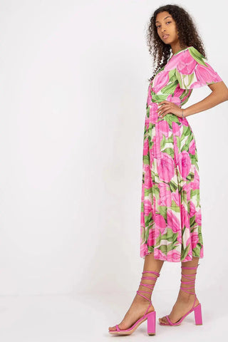 Italy Moda summer daydress with short sleeves in the form of frills