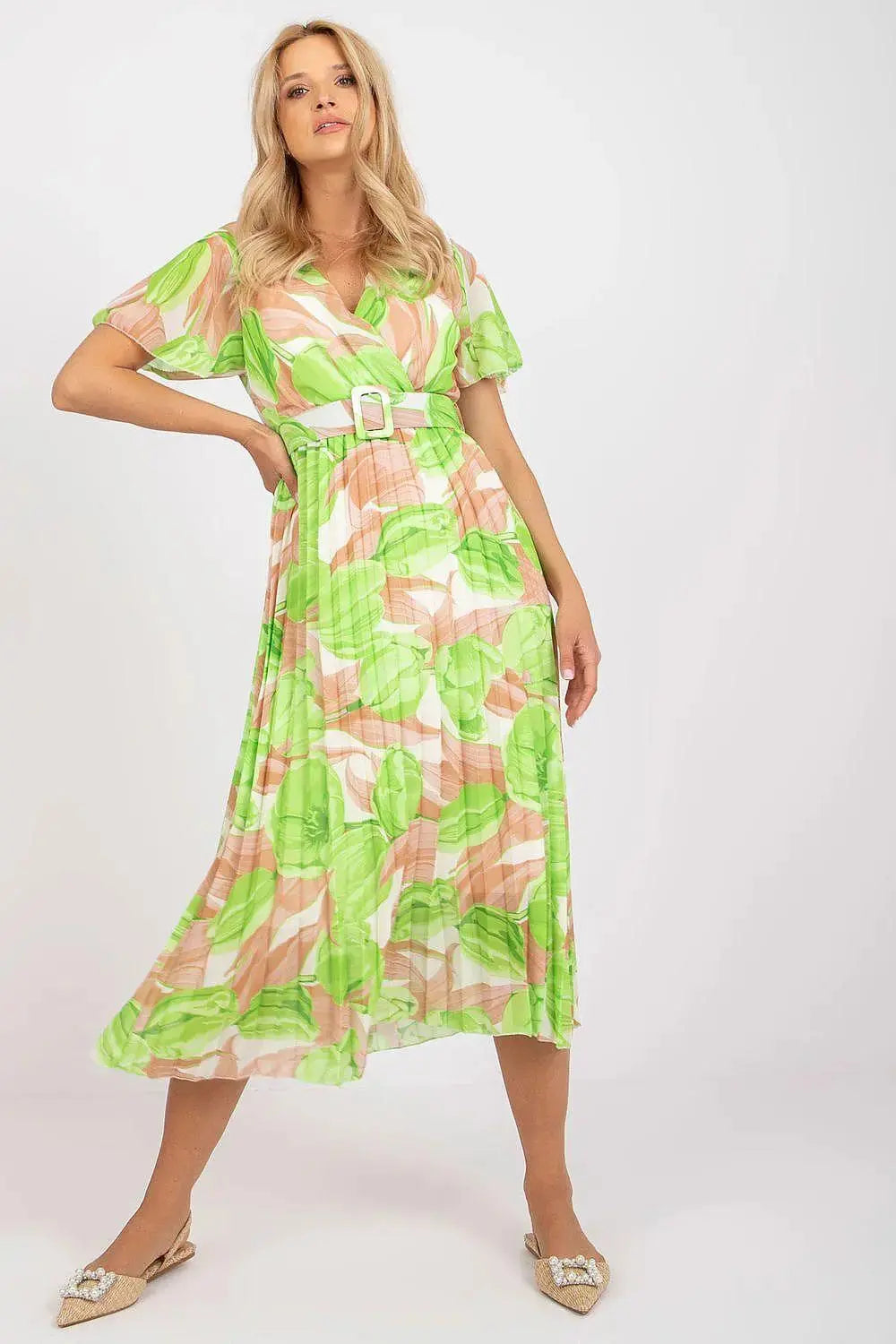 Italy Moda summer daydress with short sleeves in the form of frills