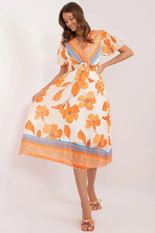 Italy Moda summer daydress with short sleeves in the form of frills