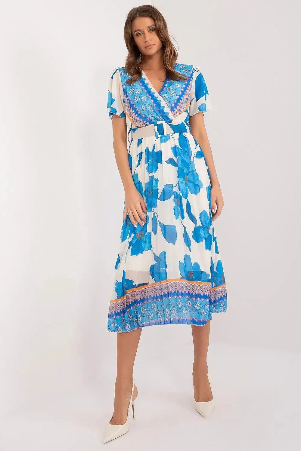 Italy Moda summer daydress with short sleeves in the form of frills
