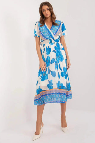Italy Moda summer daydress with short sleeves in the form of frills