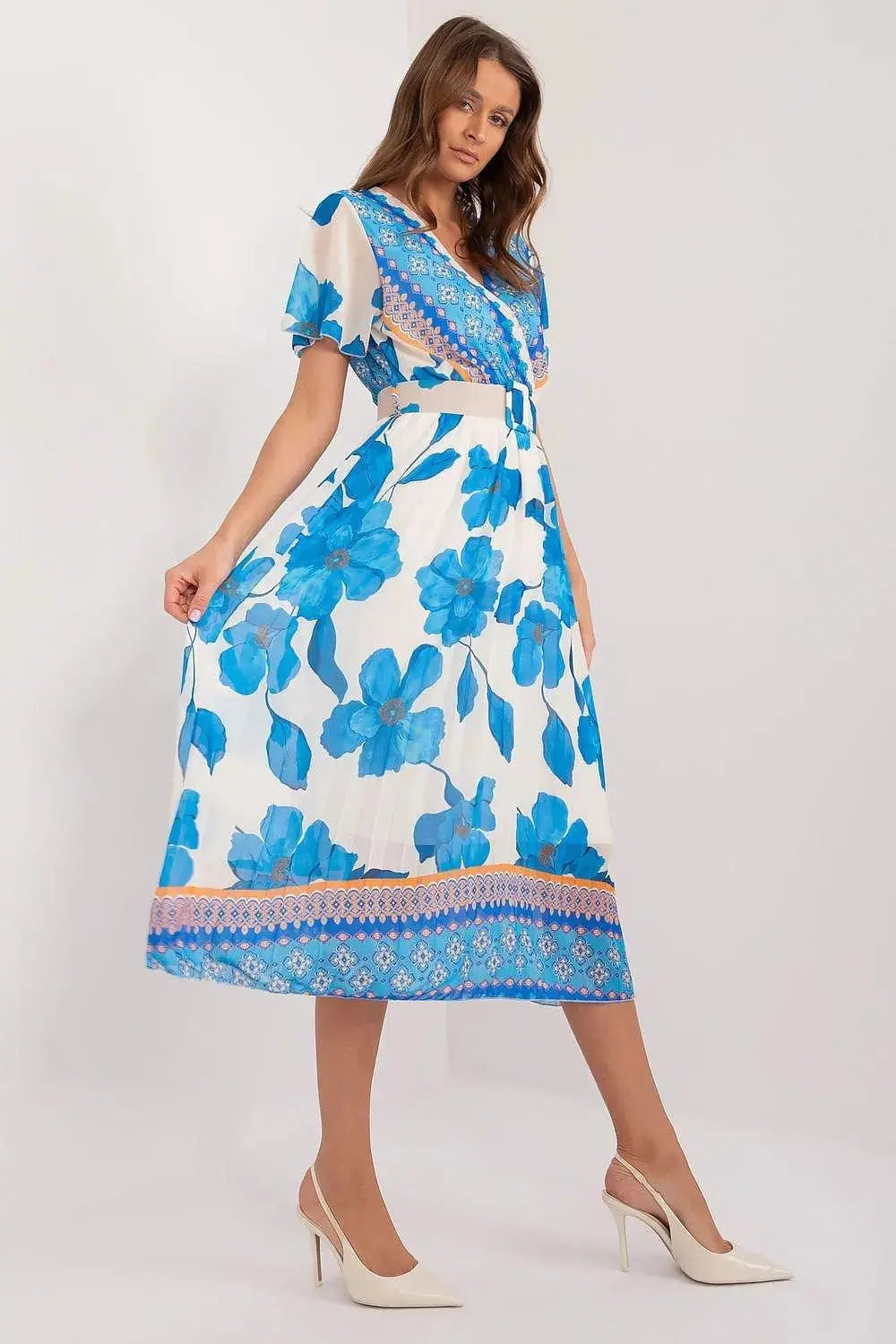 Italy Moda summer daydress with short sleeves in the form of frills
