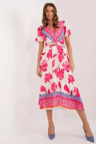 Italy Moda summer daydress with short sleeves in the form of frills