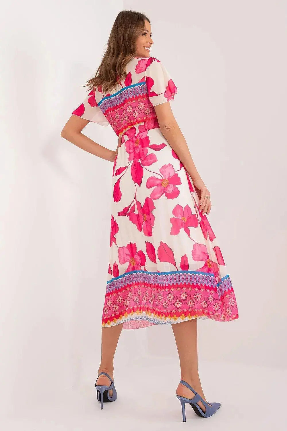 Italy Moda summer daydress with short sleeves in the form of frills