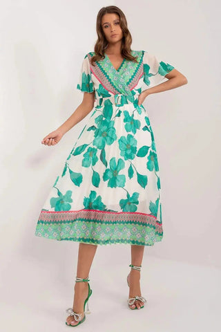 Italy Moda summer daydress with short sleeves in the form of frills