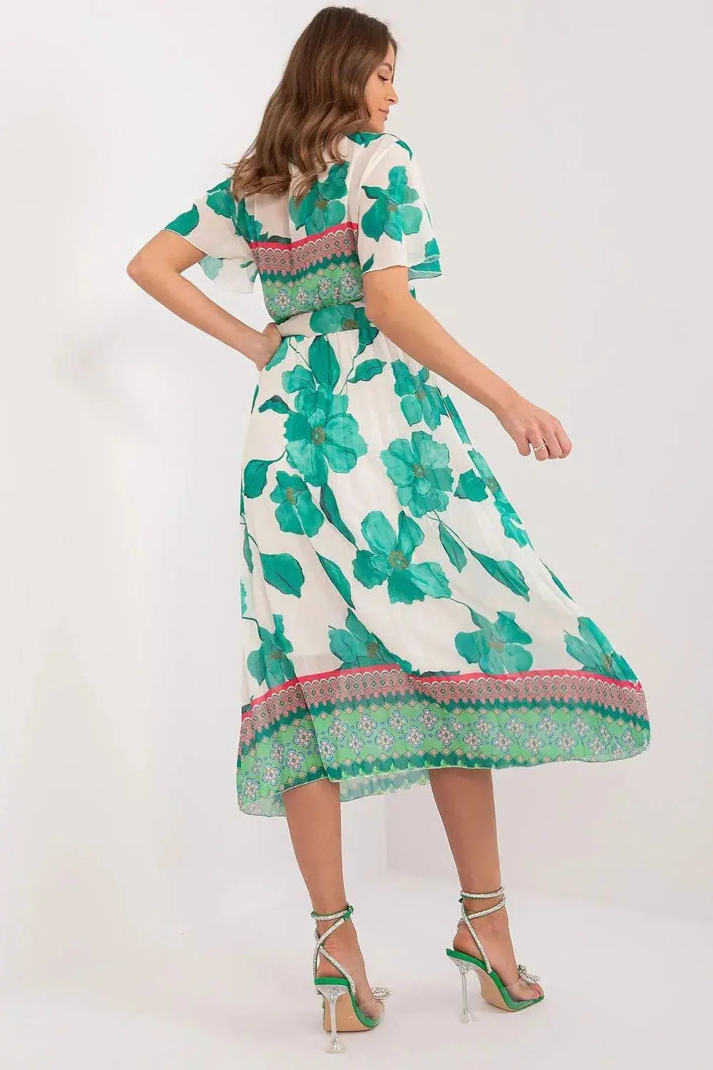 Italy Moda summer daydress with short sleeves in the form of frills