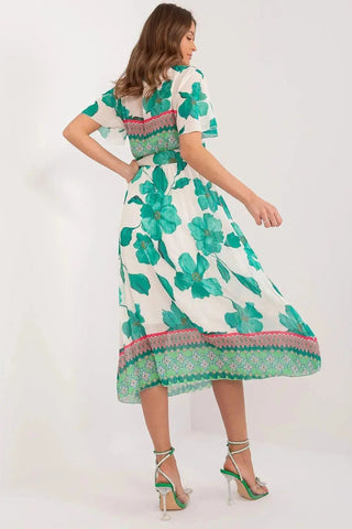 Italy Moda summer daydress with short sleeves in the form of frills