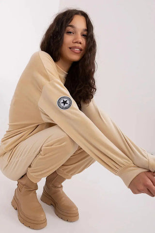 Italy Moda velour knit elegant and feminine sweatshirt