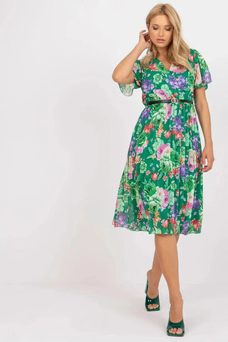 Italy Moda womens elegant polyester decorated lower part pleats daydress