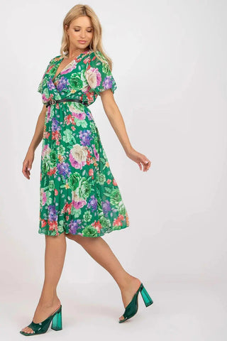 Italy Moda womens elegant polyester decorated lower part pleats daydress
