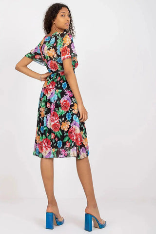 Italy Moda womens elegant polyester decorated lower part pleats daydress