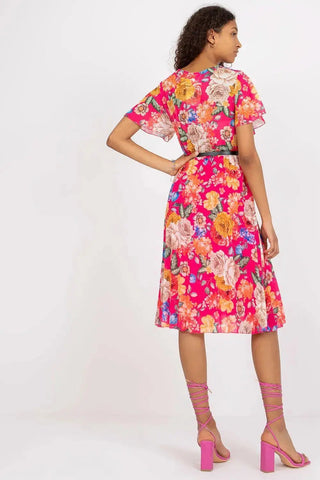 Italy Moda womens elegant polyester decorated lower part pleats daydress