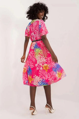 Italy Moda womens elegant polyester decorated lower part pleats daydress