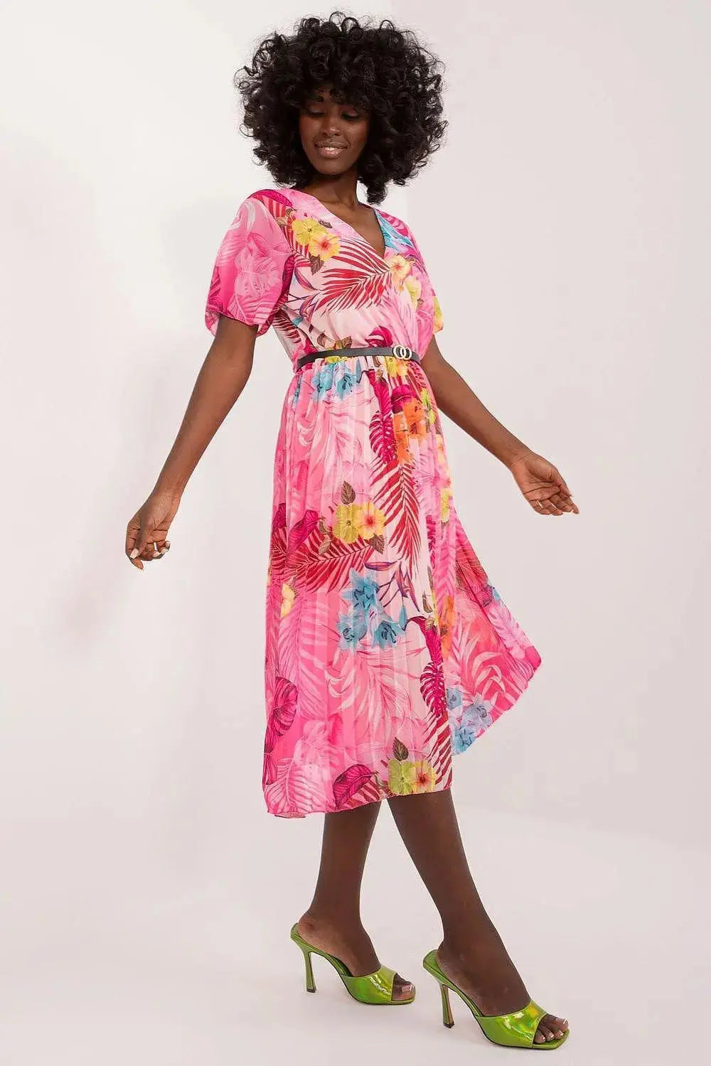 Italy Moda womens elegant polyester decorated lower part pleats daydress