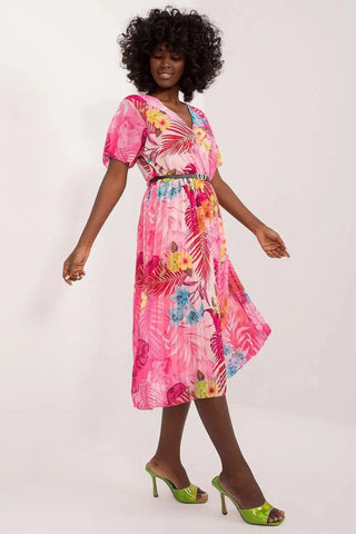 Italy Moda womens elegant polyester decorated lower part pleats daydress