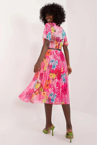 Italy Moda womens elegant polyester decorated lower part pleats daydress