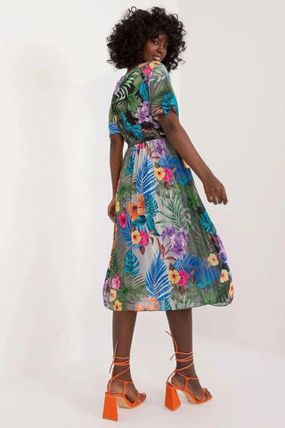 Italy Moda womens elegant polyester decorated lower part pleats daydress