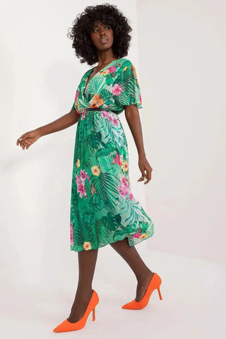 Italy Moda womens elegant polyester decorated lower part pleats daydress