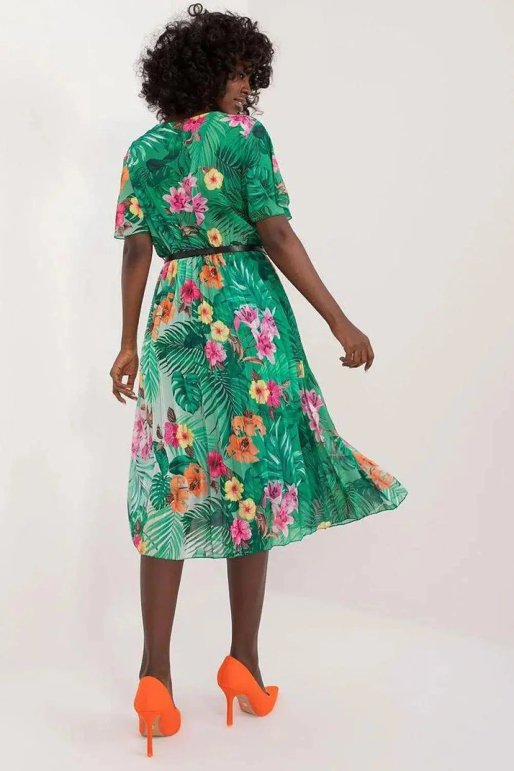Italy Moda womens elegant polyester decorated lower part pleats daydress