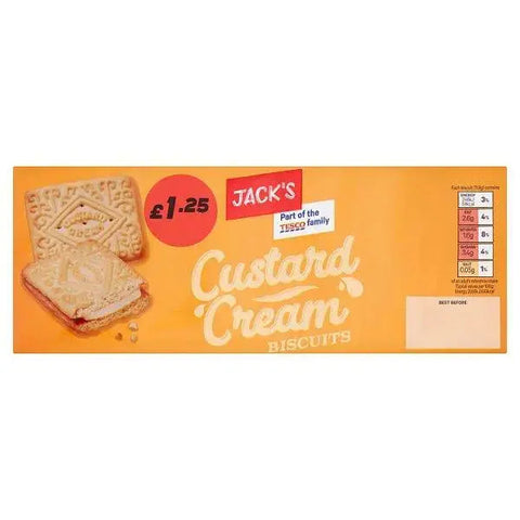 Jack's Custard Cream Biscuits 400g (Case of 12)