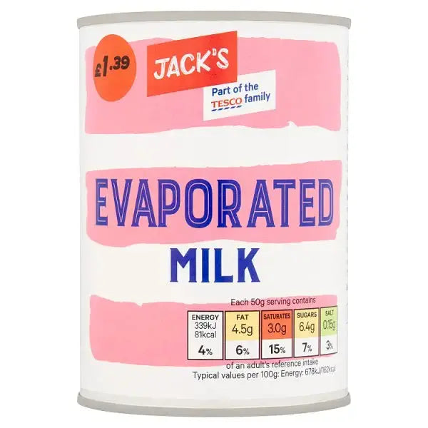 Jack's Evaporated Milk 410g (Case of 12)